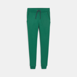 بنطال للركض من الصوف الناعم، باللون الأخضر للأولاد الصغار